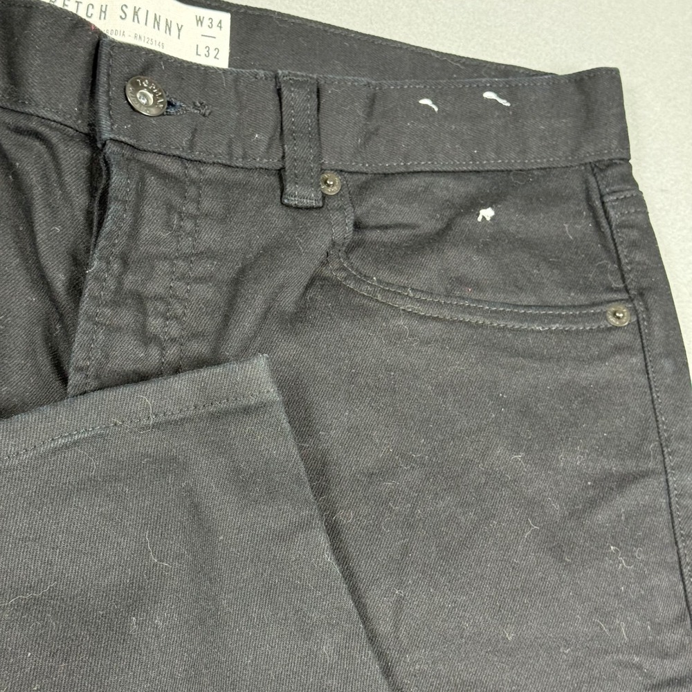 Topman Stretch Skinny Jeans Mens 34x32 Black Denim Pants